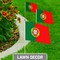 G128 30 Pack Handheld Portugal Portuguese Stick Flags | 8x12 In | Printed 150D Polyester, Country Flag, Solid Wooden Stick, Spear Gold Tip